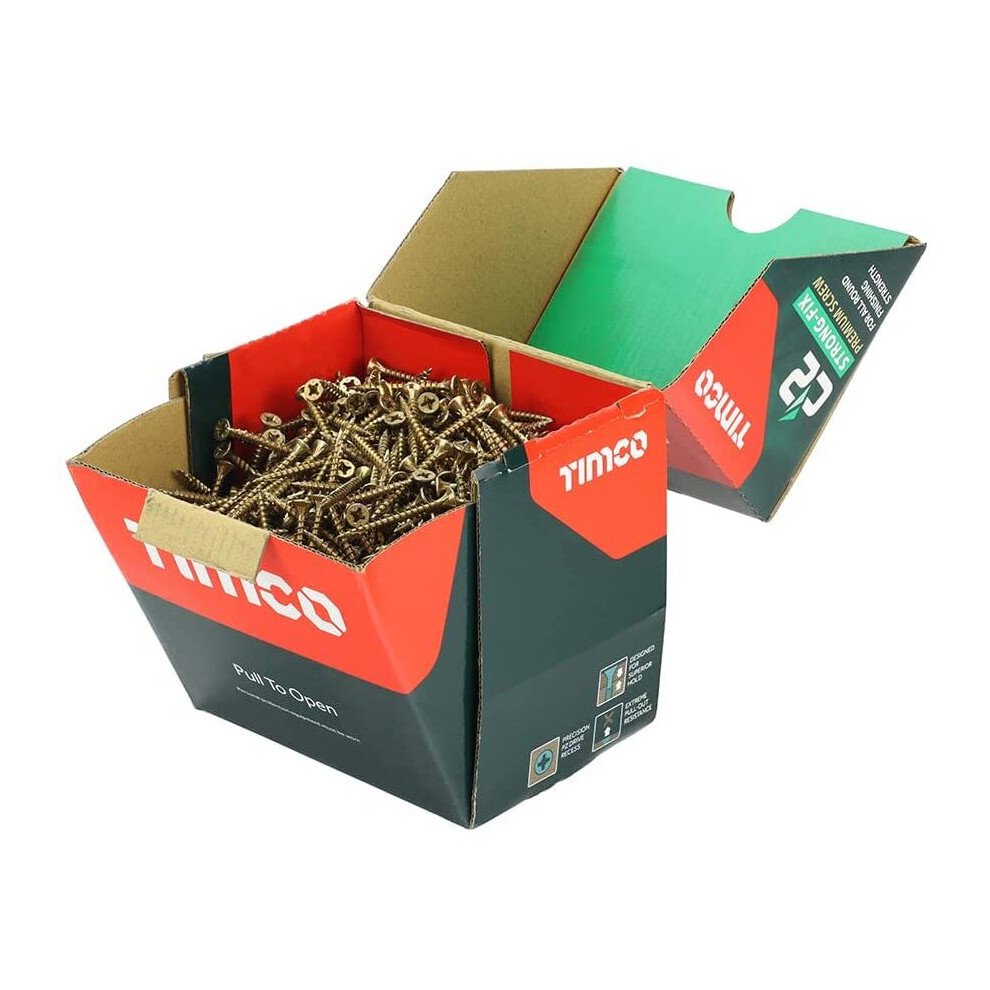 TIMCO – C2 Strong-Fix Multi-Purpose Premium Screws – Double Countersunk – Gold – Dual Angle Thread for Ultimate Performance –...