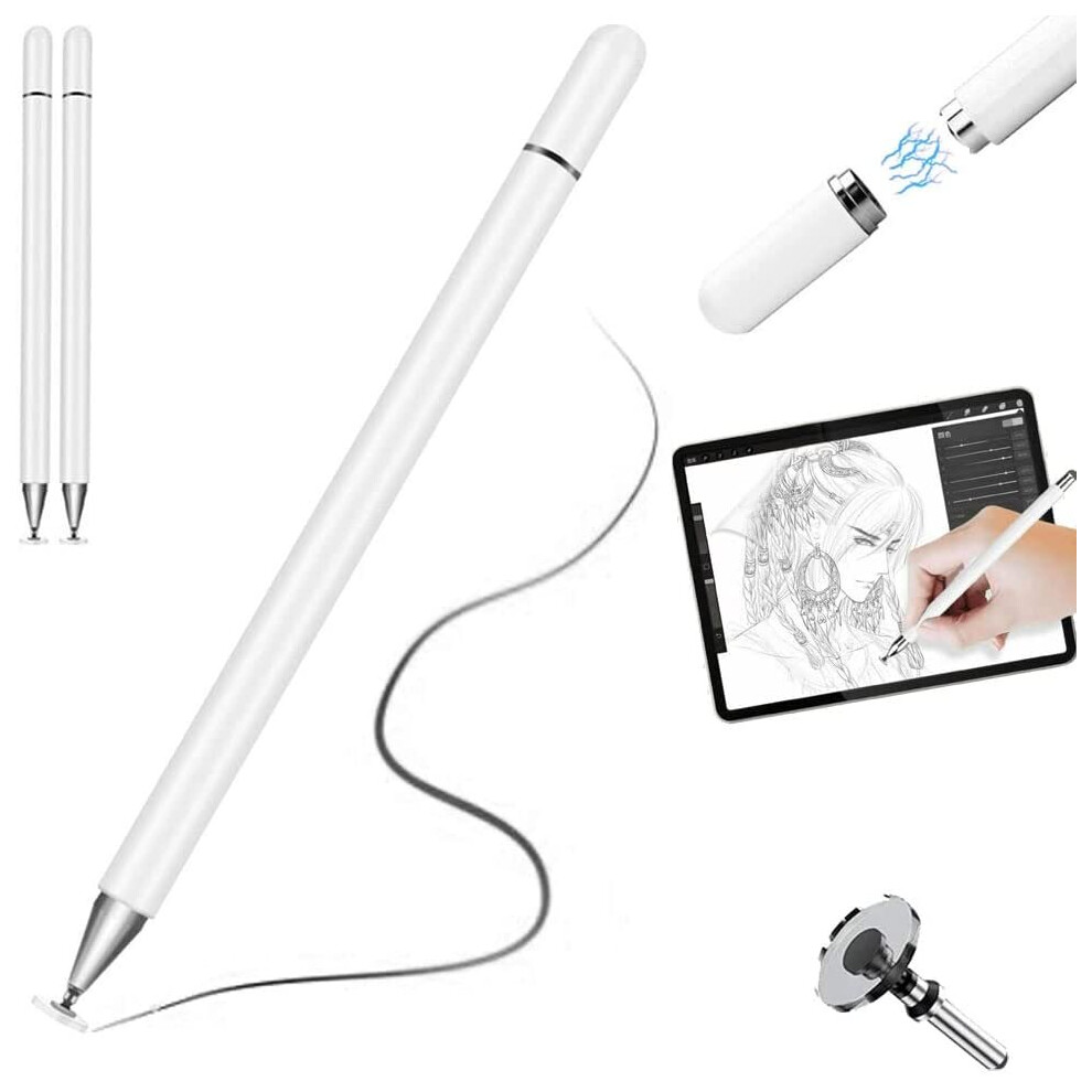 Stylus Pen, 2x TECHGEAR Fine Tip Stylus Pen for Touch Screen High Sensitivity Universal Capacitive Disc iPad Pencil Compatible...