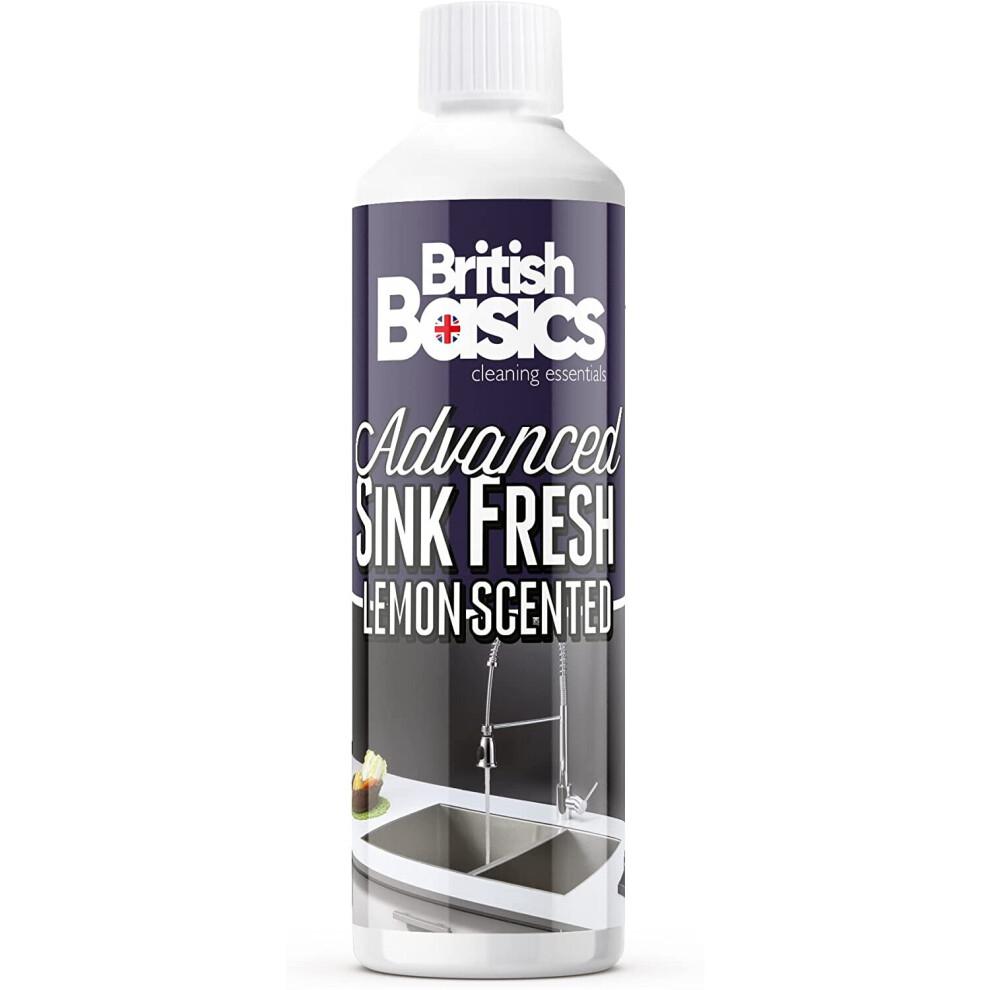 British Basics - Sink Fresh Plug Hole and Drain Freshener | Lemon Fragrance 500ml