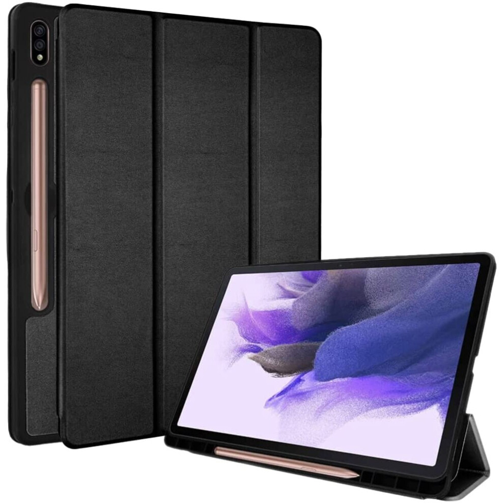 Techgear Smart Case For Samsung Galaxy Tab S7 Fe 12.4" 2021 Release (Sm-T730 / Sm/T736) Pu Leather Slim Smart Case Stand Cover...