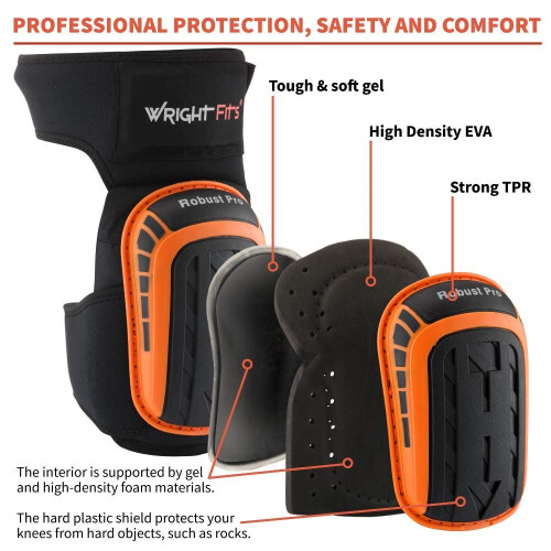 WrightFits Knee Pads for Work Heavy Duty Gel Cushion Pads 1