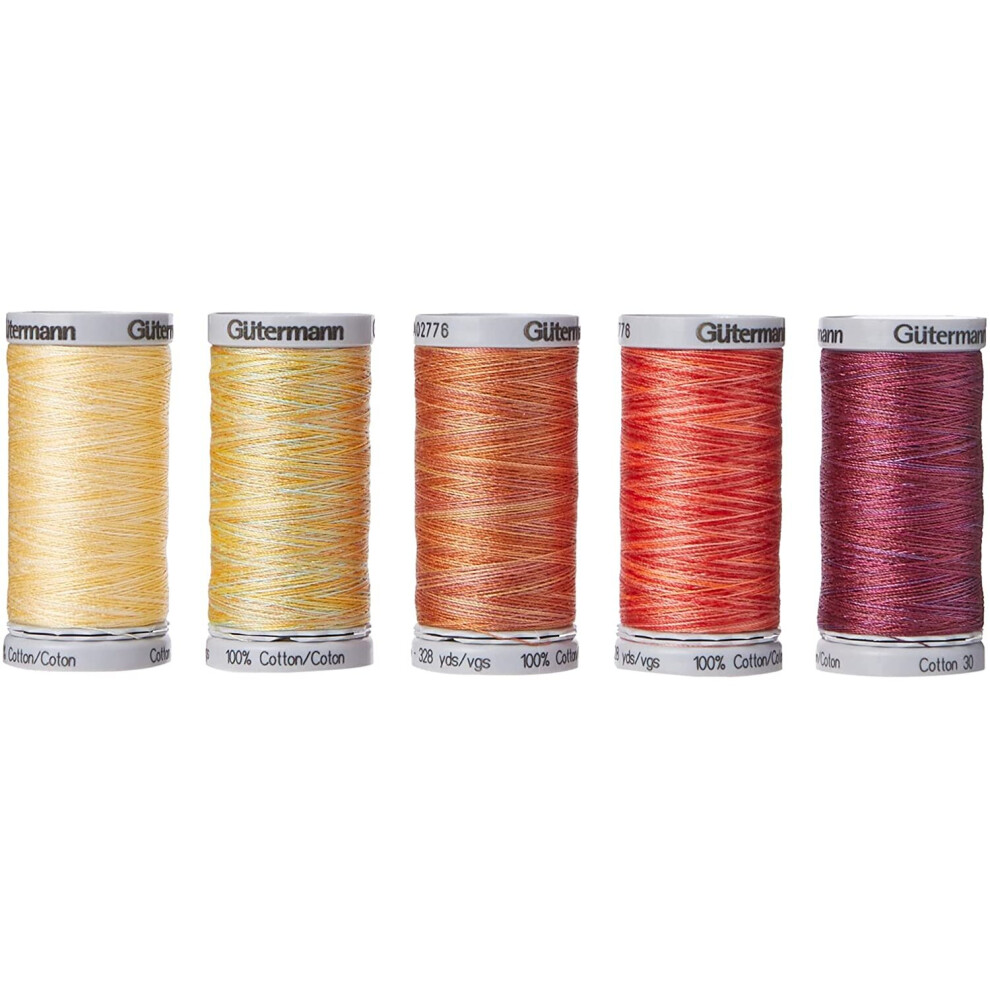 Gutermann Thread Set: Machine Emb. Cotton 30-Yellow/Red, 100%