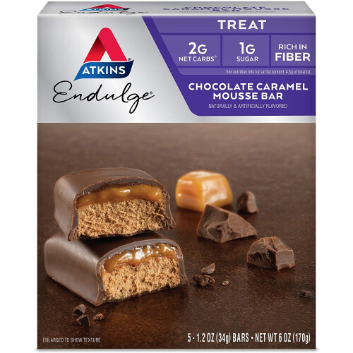 Chocolate Caramel Mousse Bar, 5 Bars, 1.2 oz (34 g) Per Bar