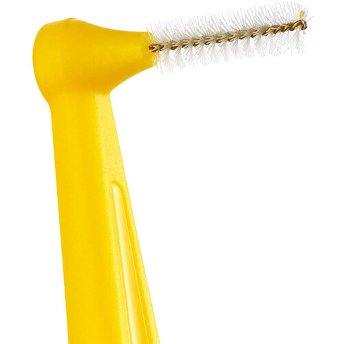 Tepe TePe Angle Yellow Interdental Brushes (0.7mm - Size 4) / Easy and simple interspace cleaning with long handle and angled neck / 1 x 6 brushes 2