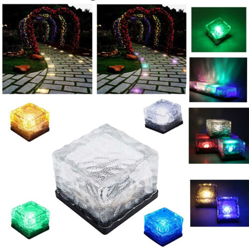 Ranpo Glass Ice Cube Solar Sensor Lights LED Night Lamp 1