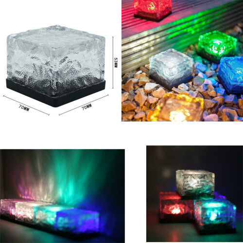 Ranpo Glass Ice Cube Solar Sensor Lights LED Night Lamp 2