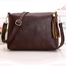 (Brown) Women Fashion Cross Body Bag Shoulder Diagonal BagTassel Handbag