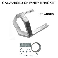 8 inch Galvanised Steel Chimney Mitre Cradle Mounting Bracket with Lashing Kit 1.75''