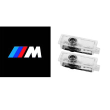 (M Logo) 2x LED Car Door Logo Welcome Light Laser Projector Emblem Lamp