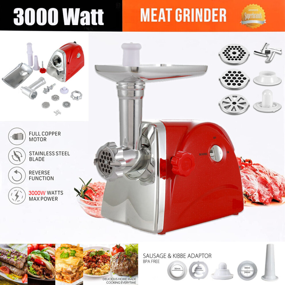 3000W Electric Meat Grinder Mincer Sausage Maker Filler Home Mincing