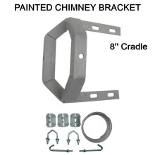 8'' inch Powder Coated Chimney Mitre Cradle Mounting Bracket with Lashing Kit 1.75''