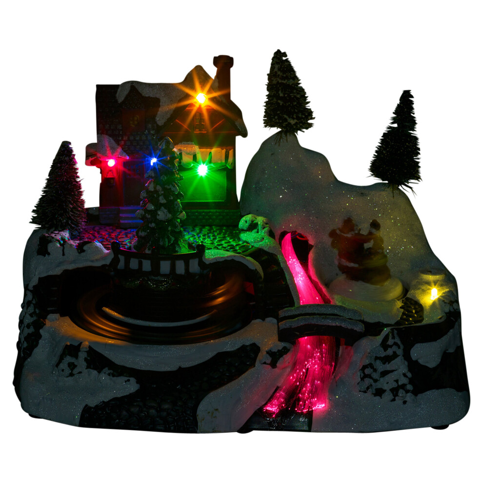 LED Light Up Christmas Festive Village Illuminated Decor Town Scene