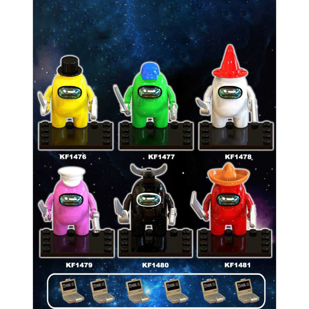 (A-6PCS) Small Particles Space Werewolf Killing Boy Assembled Building Blocks Minifigures Children Toys