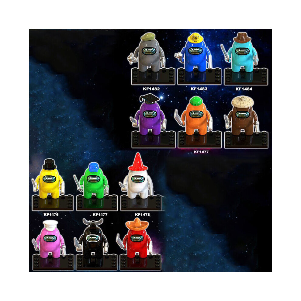 (C-12PCS) Small Particles Space Werewolf Killing Boy Assembled Building Blocks Minifigures Children Toys