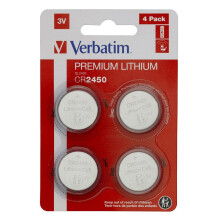 Piles Boutons - VERBATIM - CR2450 - Lithium - Lot de 4 - 3V 580 mAh
