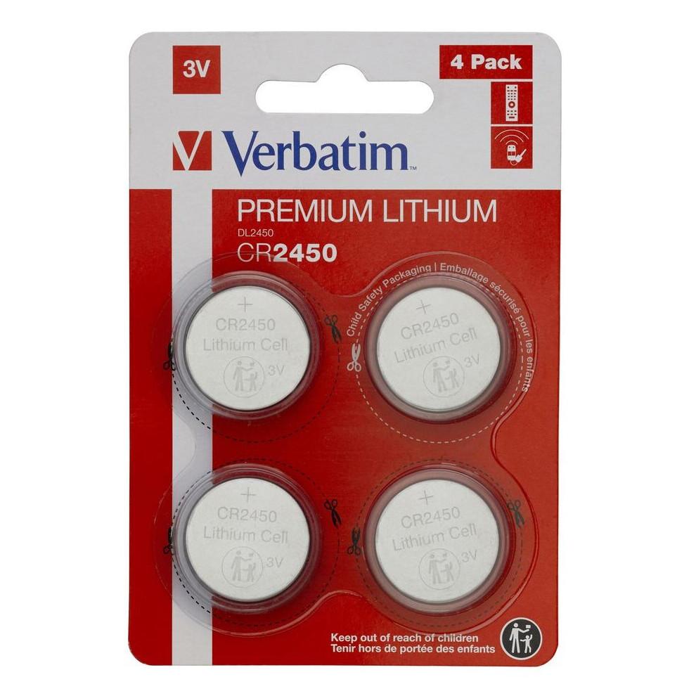 Verbatim 49535 LITHIUM BATTERY CR2450 3V 4 49535