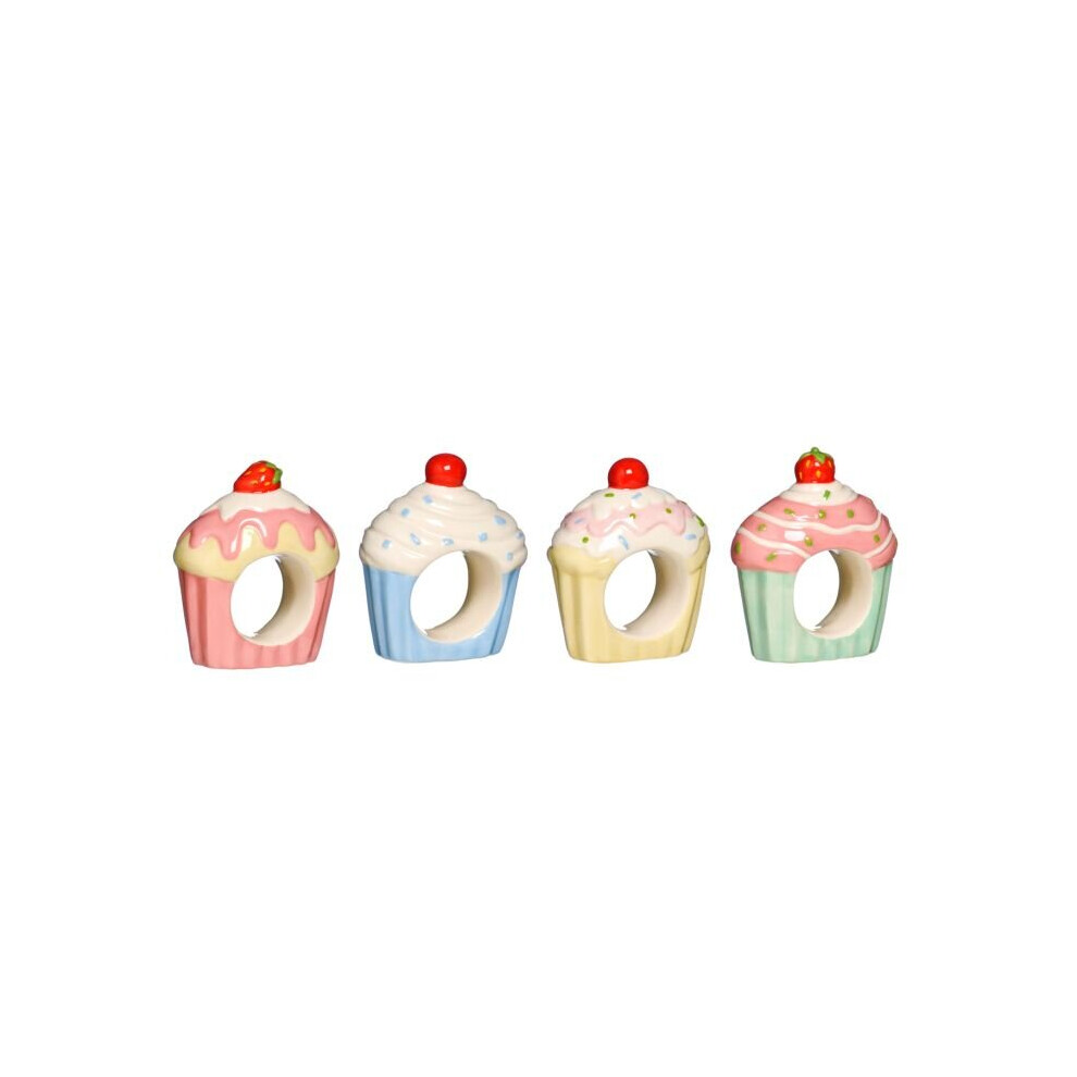 Premier Housewares Cupcake Napkin Rings - Set Of 4