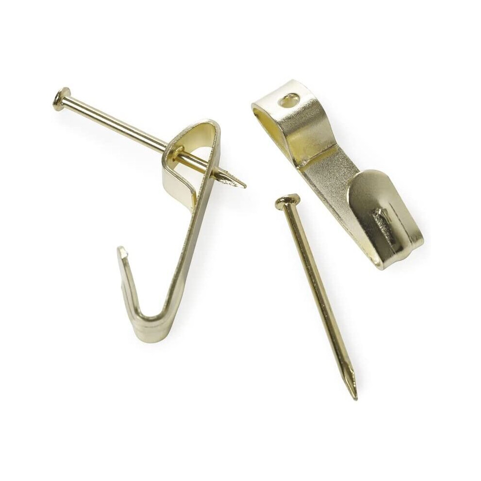 Electro Brassed Single Picture Hook With Pin - Small (Pack Of 20) 5052615648851