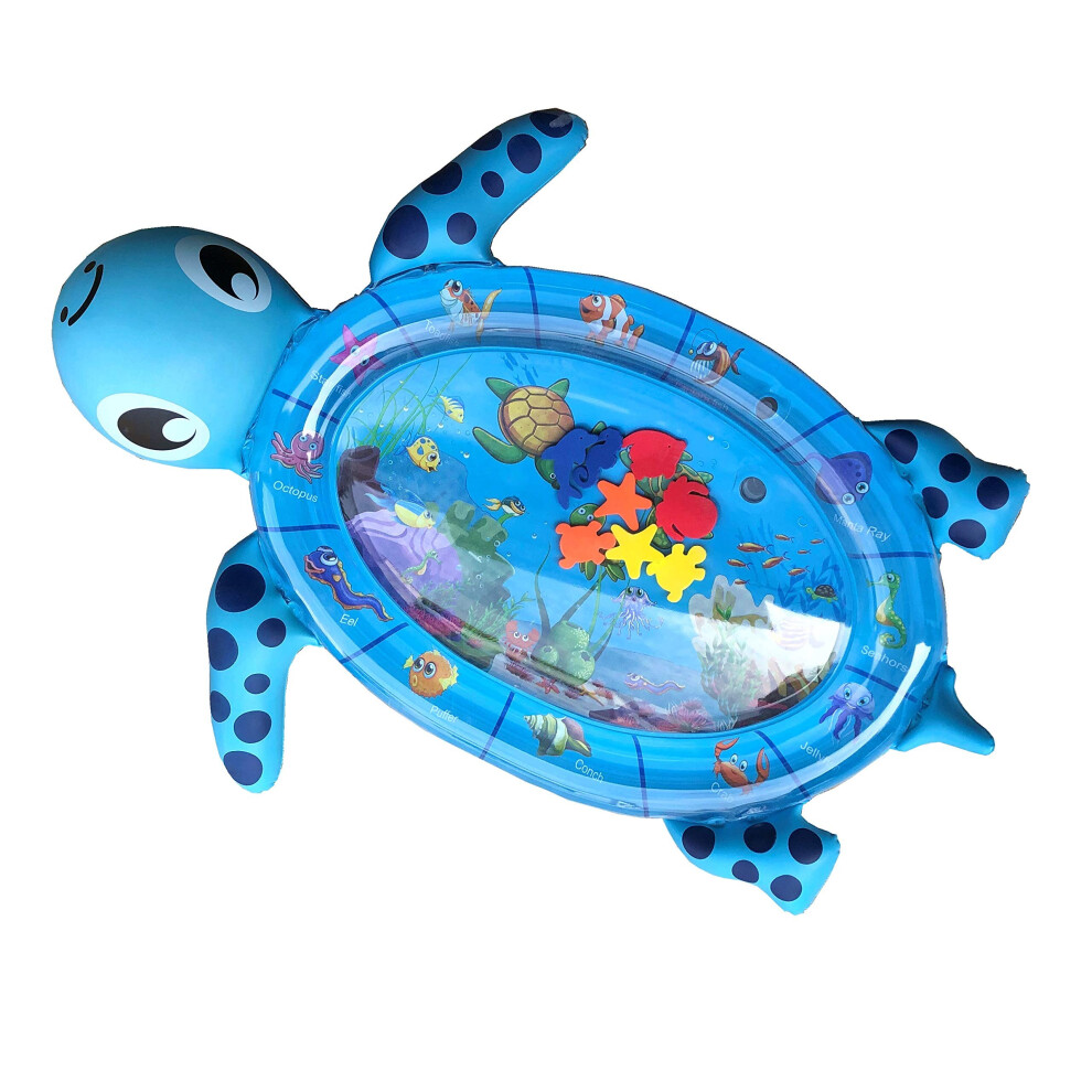 (Turtle ) Inflatable Water Mat Toy For Newborns & Children Blue Funky Planet