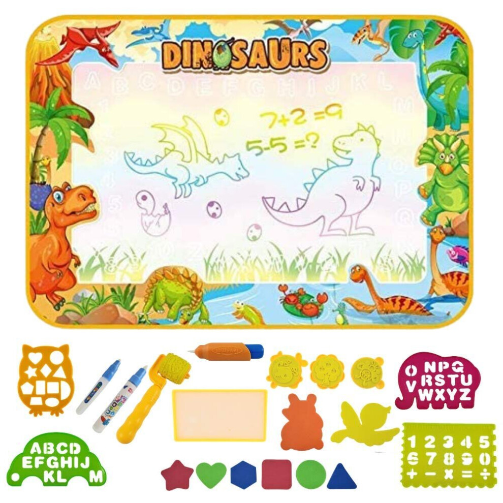 (Dino) Mess Free Colouring Baby Paint Mat and Accessories