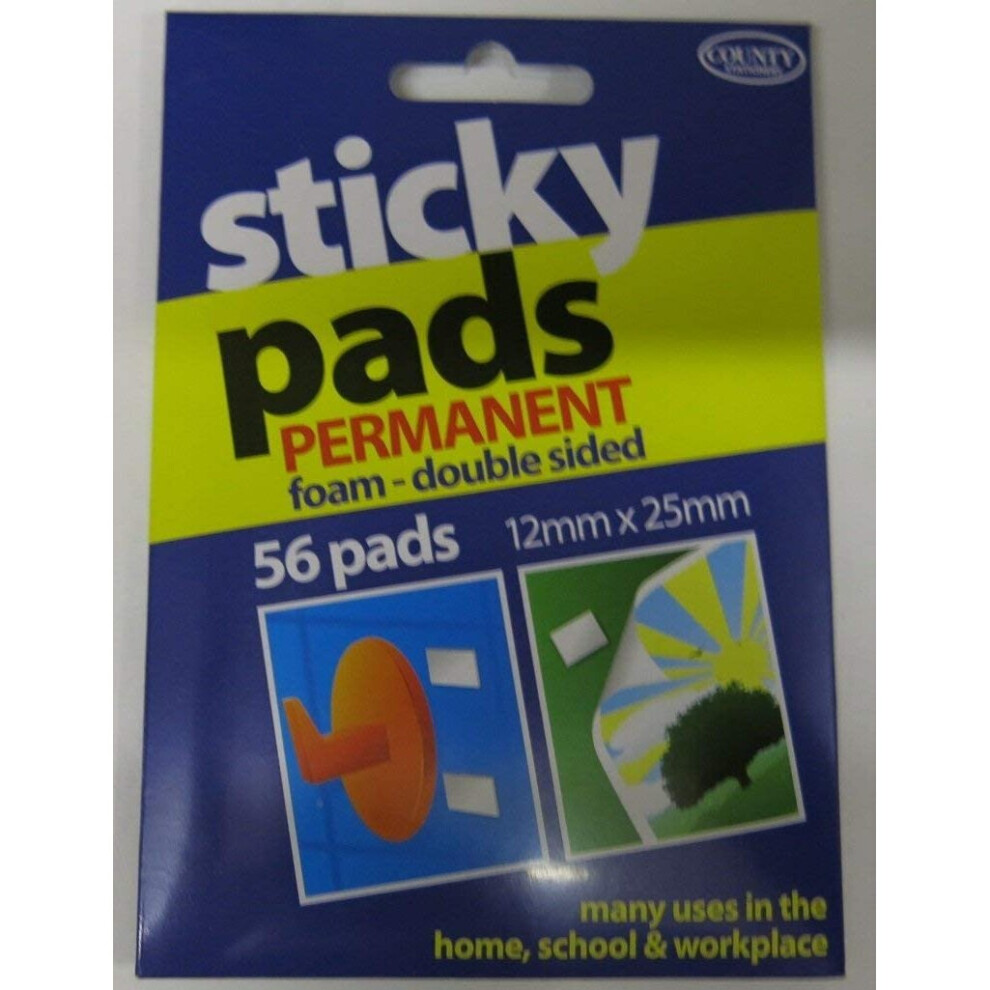 Sticky Pads Permanent Foam - Double Sided 12Mm X 25Mm 56 Pads 5021827109689