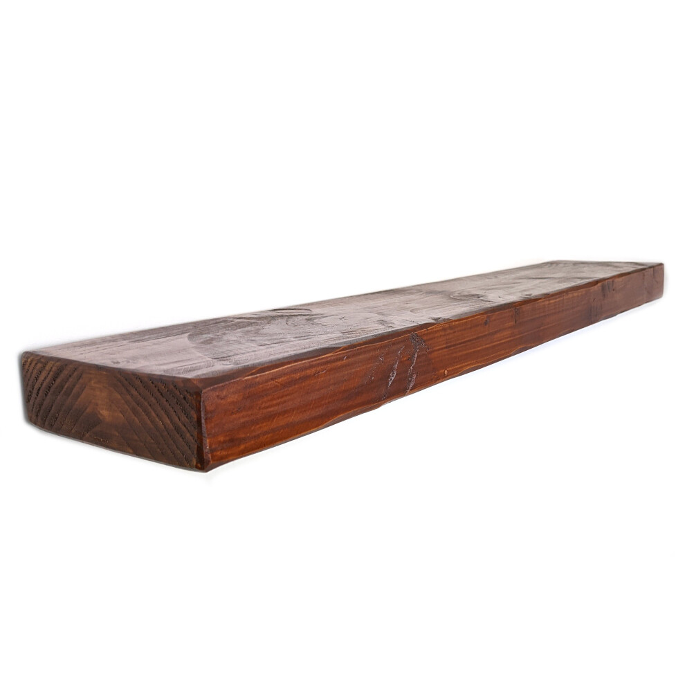 (Dark Oak, 80cm) Wooden Antique Style Floating Shelf Handmade Vintage Rustic 6" 140mm