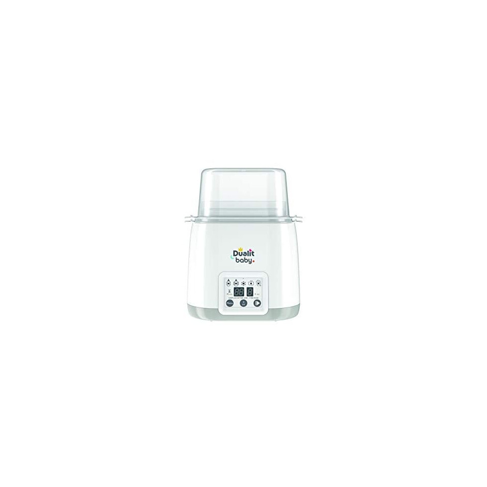 Dualit Double Baby Bottle Warmer & Steriliser | White And Grey | Bpa Free | Multi-Functional | High Temperature Steam Clean | Fast Warming B