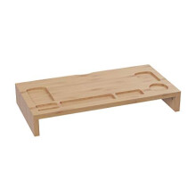 Lavish Home Monitor Stand  Wooden Eco-Friendly Bamboo Office Accessories and Desk Organizer Laptop Riser or PC Computer Shelf for Home or O