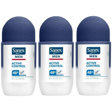 3x Sanex Men Active Control Roll On Anti-Perspirant Deodorant 50ml