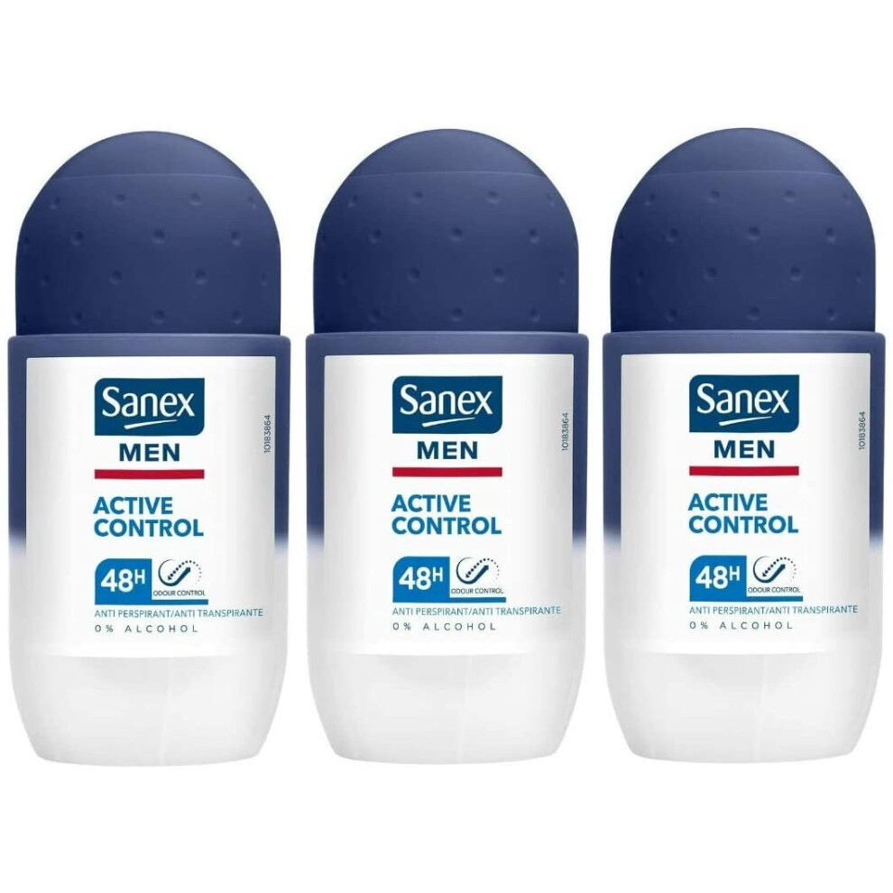 Sanex 3X Men Active Control Roll On Anti-Perspirant Deodorant 50Ml