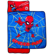 Marvel Super Hero Adventures Spidey Action Nap Mat - Built-in Pillow and Blanket Featuring Spiderman - Super Soft Microfiber Kids'/Toddler/C