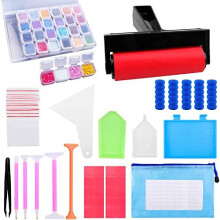 5D Diamond Painting Tools ?Accessories,SPIKG 85Pcs DIY Diamond Art Accessories Kits with Diamond Painting Roller, Point Drill Pens and Diamo