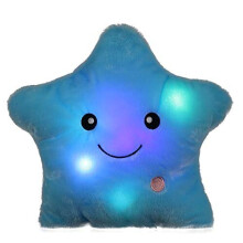 Elfishgo Creative Twinkle Blowing Stars Shape Shape Throw Custini a led Custini di cuscini Light Cuscini di peluche Gift per bambini Natale (blu)