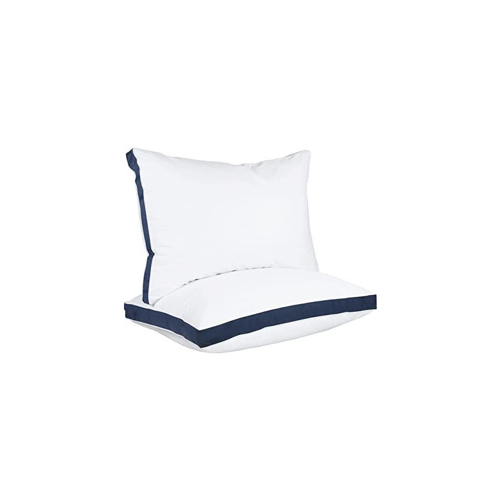 Utopia Bedding Sleeping Pillows 2 Pack, 45 x 66 cm Bed Pillows, Cotton Blend Fabric, Soft Pillows for Front, Back and Side Sleepers (Navy Bl