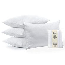 Orison Sapphire Pillow Protectors 4 Pack | 100% Microfiber Ultra Soft Satin Stripe Pillow Cases | Anti Allergy & Anti Dust Mite, Breathable