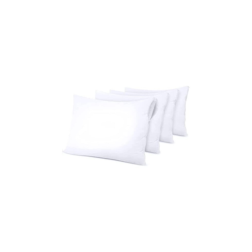 Utopia Bedding Waterproof Zippered Pillow Protectors (Standard Size - 50 x 70 cm) - Pack of 4 - Anti Bed Bug and Dust Mite Proof Pillow Enca