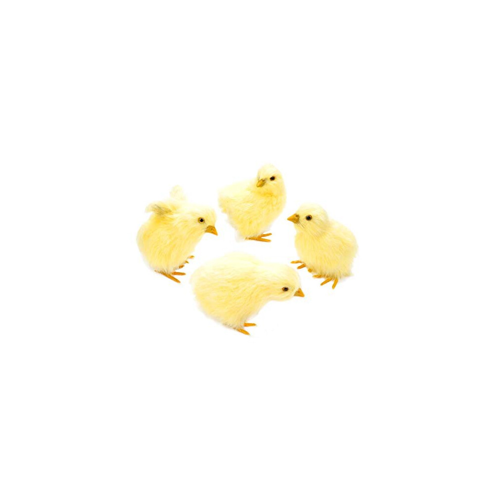 4 Pcs Realistic Plush Little Chick Figurine Lifelike Furry Animal Toy Simulated Chicken Sound Photography Props Chicken Decor 4 poses