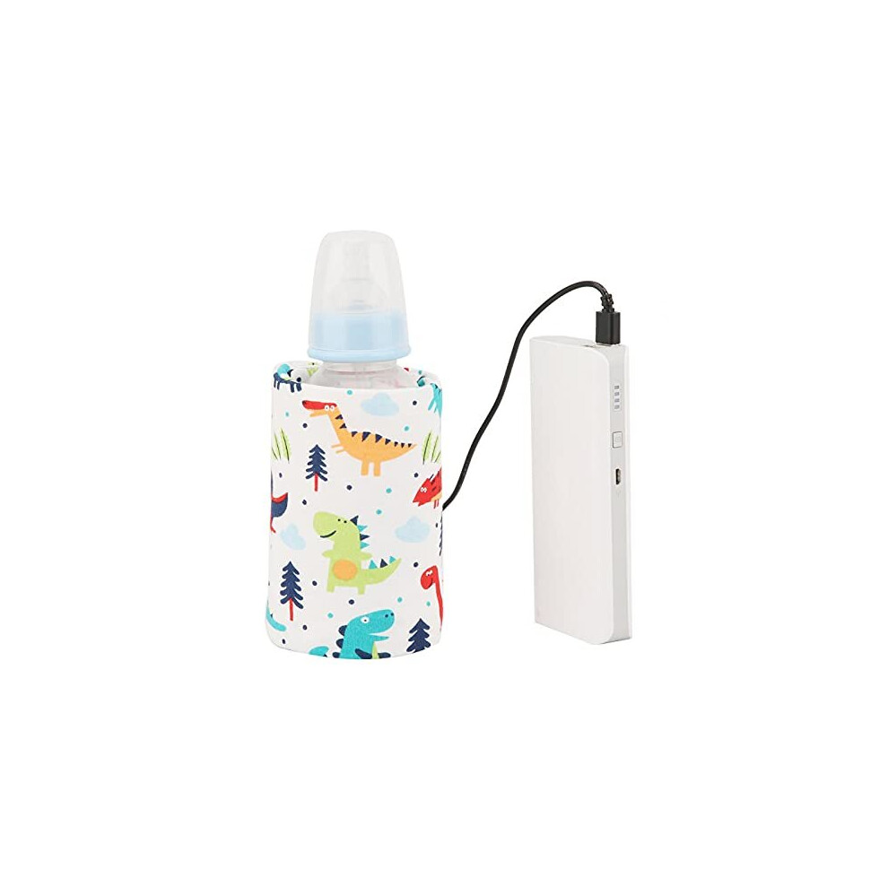 Usb Baby Feeding Bottle Warmer, Portable Cartoon Milk Bottle Travel Heater Heating Cover Insulation Thermostat For Home Outdoors Travel(Dino Zerodis