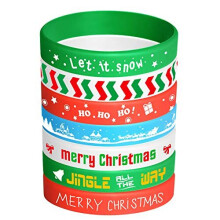 FEPITO 35 delar Jularmband Silikonarmband Gummiband fr julfest dekoration 7 Merry Xmas mnster