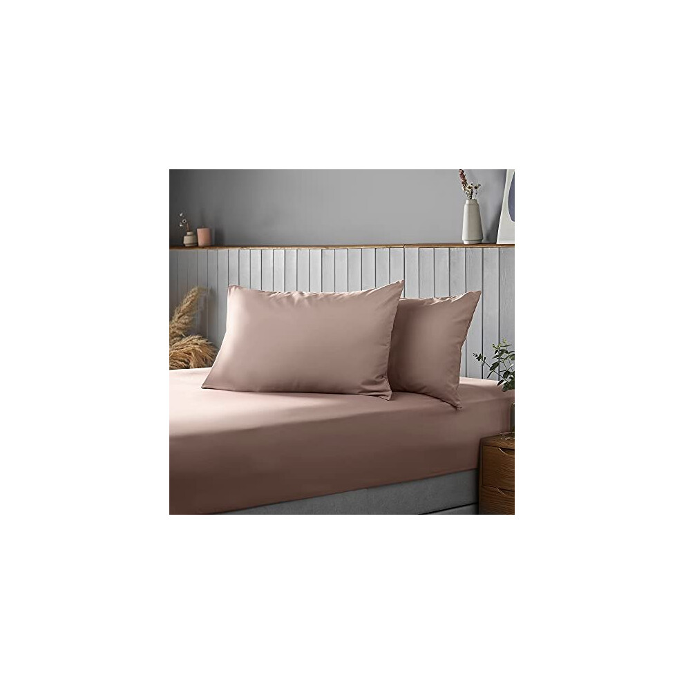 Silentnight Supersoft Pink Blush Pillowcase Pair Easy Care Soft Snuggly Plain Pillow Cases Ideal with Duvet Cover Quilt Bedding Set Machine