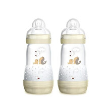 MAM A139 Easy Start Anti-Colic Bottle, Patented with SkinSoft Ultra Soft Silicone Teat, for Babies from 2 Months, Self-Sterilising in 3 Minu