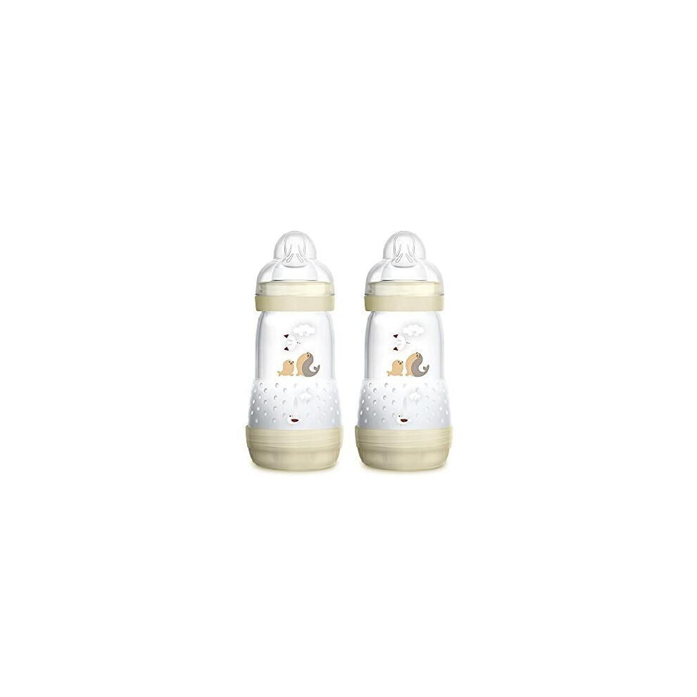 MAM A139 Easy Start Anti-Colic Bottle, Patented with SkinSoft Ultra Soft Silicone Teat, for Babies from 2 Months, Self-Sterilising in 3 Minu