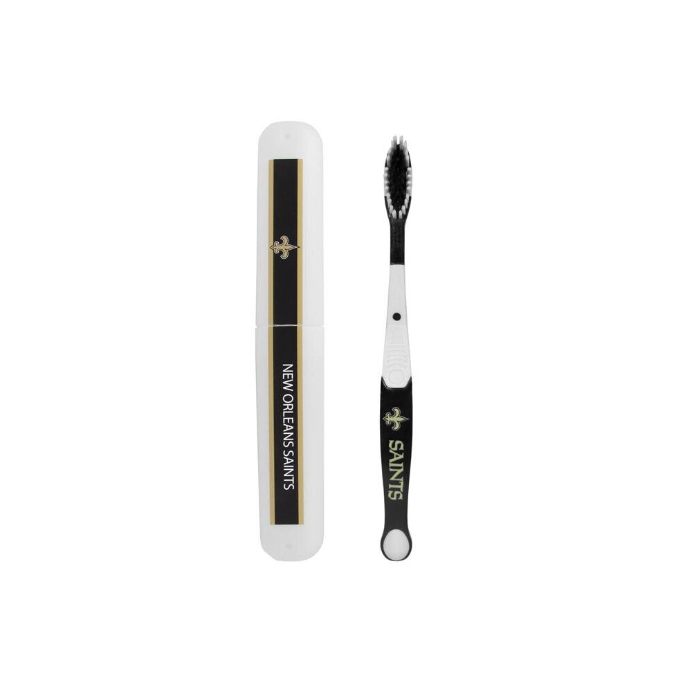 Siskiyousports Siskiyou Ftbr150tbc Nfl New Orleans Saints Toothbrush & Travel Case - One Size