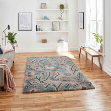 (A641 Pastel Multi, 120 x 170 cm) Berber Nordic Scandi Tribal Shaggy Rugs Abstract Small Large 4cm Thick Pile Warm Soft Cosy Rug Carpet Barber Shag Rug  By Think Rugs