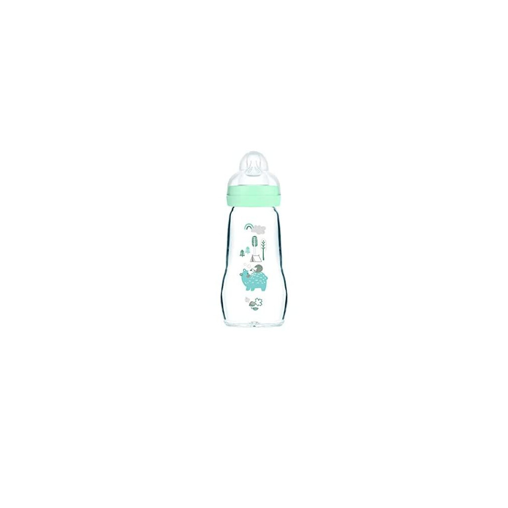 Mam Grün Babyflasche, Biberon Verre Premium 260 Ml 2 Mois Et + Débit 2 Moyen - Couleur : Vert (260 Ml) - Image 2