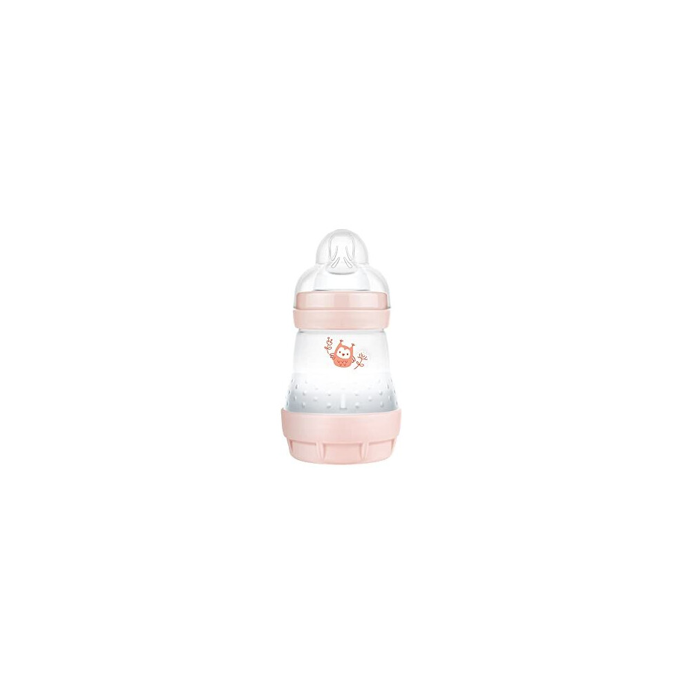Mam A147 Matte Anti-Colic Bottle, Patented Anti-Colic Bottle With Skinsofttm Silicone Teat, Ultra-Soft, For Babies To 0 Months, 160 Ml, Pink
