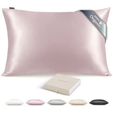 100% Organic Mulberry Silk Pillowcase by Renessy 22 Momme Pure Silk Pillow Case Cover with Hidden Zipper for Hair and Skin 1pc (Standard 50