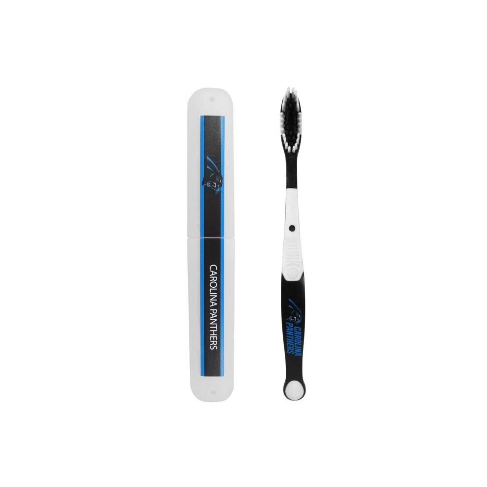 Siskiyousports Siskiyou Ftbr170tbc Nfl Carolina Panthers Toothbrush & Travel Case - One Size