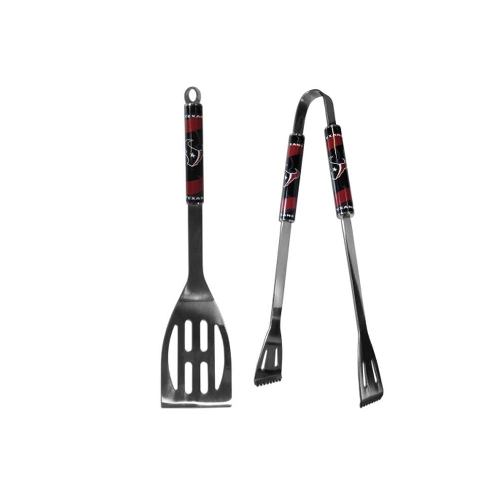 Siskiyou Sports F2BQ190 NFL Houston Texans 2 Piece Steel BBQ Tool Set-image-OPC-P8Z5ZMW-NEW