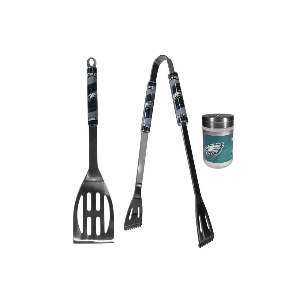 Siskiyou F2BQ065SEA Unisex NFL Philadelphia Eagles 2 Piece BBQ Set with Season Shaker - One Size-image-OPC-P8Z5ZQS-NEW